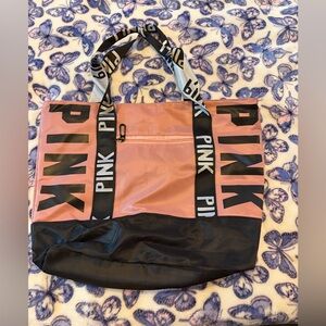 Pink and Black Tote Bag